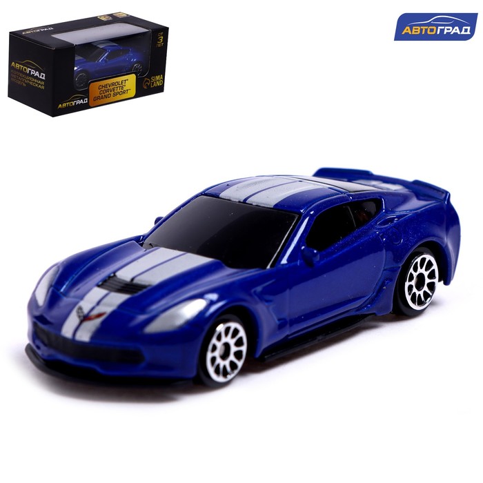 Машина металлическая CHEVROLET CORVETTE GRAND SPORT, 1:64, цвет синий машина металлическая chevrolet corvette grand sport 1 64 цвет синий