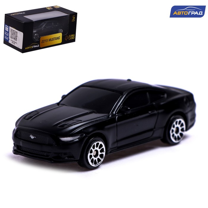 Машина металлическая FORD MUSTANG, 1:64, цвет чёрный матовый машина металлическая nissan gt r r35 1 64 цвет чёрный матовый