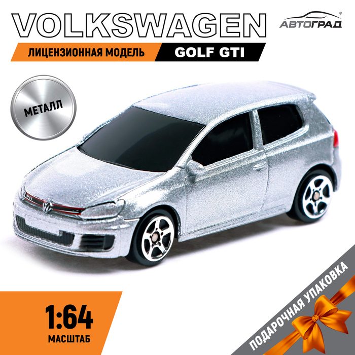 цена Машина металлическая VOLKSWAGEN GOLF GTI, 1:64, цвет серебро