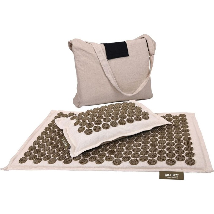 Набор акупунктурный Bradex «НИРВАНА»: подушка, коврик, сумка набор акупунктурный bradex нирвана валик коврик сумка оранжевый
