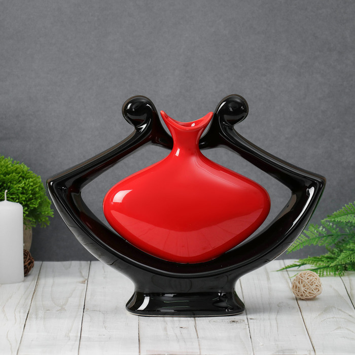 Ваза "Кувшин в цветке" абстракция, красная