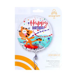 

Шар фольгированный 18" HB «Тигр весёлый в колпаке», круг