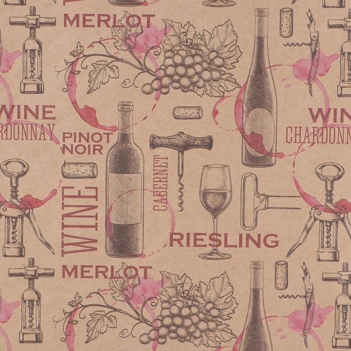 

Бумага упаковочная крафтовая «Wine», 50 × 70 см