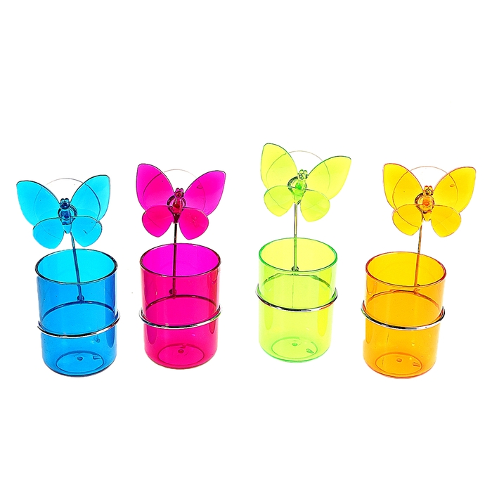 Держатель для зубных щеток на присоске "Бабочка", цвета МИКС