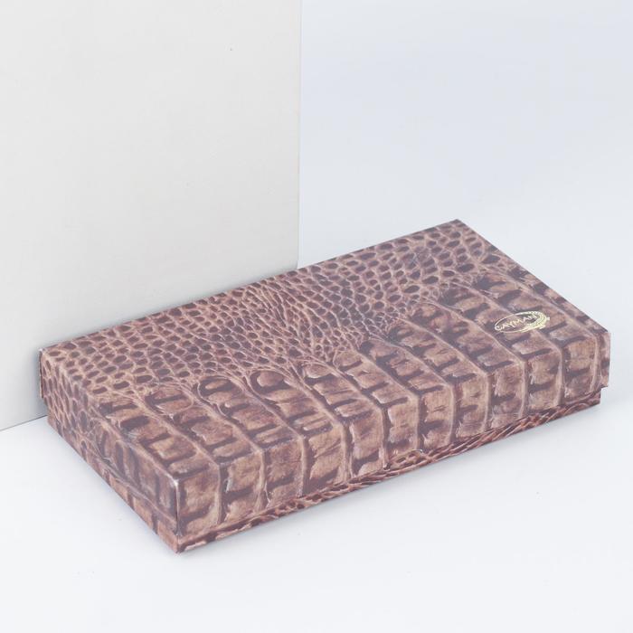 Кошелёк мужской на молнии, 3 отдела, для карт, для монет, ручка, кайман, цвет чёрный