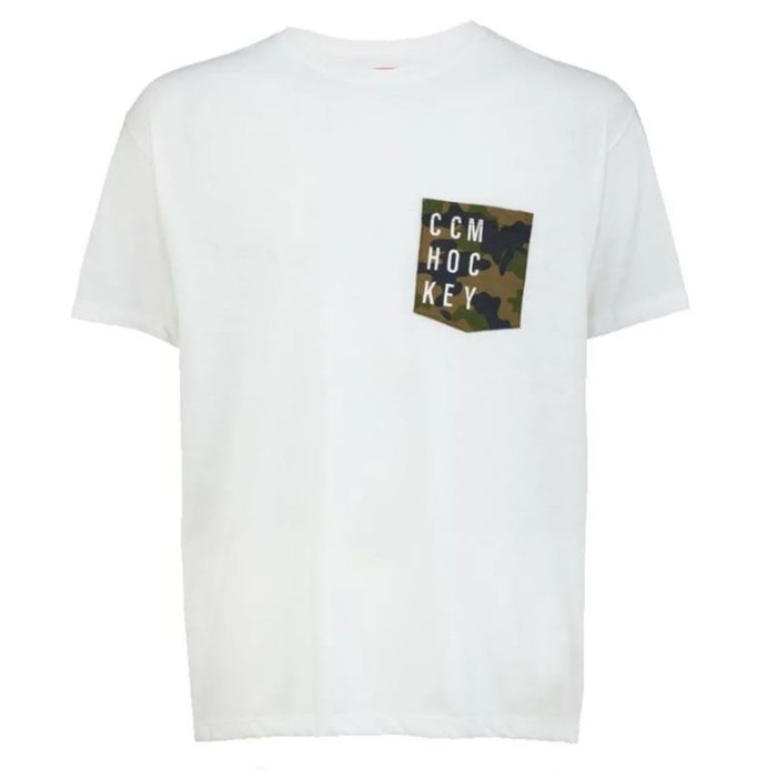 фото Футболка мужская ccm camo pocket s/s tee sr white l, размер l eur (3587459)