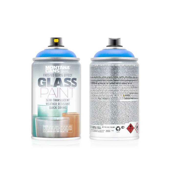 фото Полупрозрачная краска montana glass paint голубая 0,25л