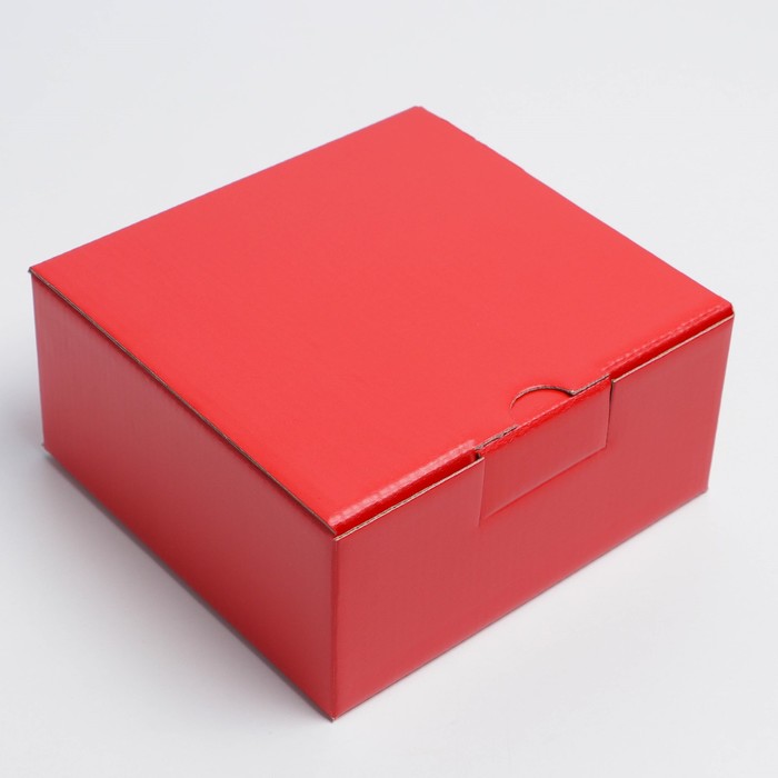 Коробка подарочная складная, упаковка, «Красная», 15 х 15 х 7 см подарочная коробка золотые шары 15 х 15 х 19 см