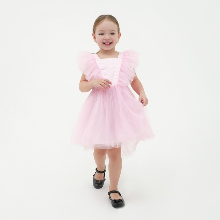 Платье нарядное детское KAFTAN, р. 28 (86-92 см), розовый платье нарядное детское kaftan р 28 86 92 см белый розовый