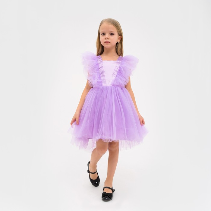 Платье нарядное детское KAFTAN, р. 28 (86-92 см), фиолетовый платье kaftan хлопок нарядное однотонное размер 86 92 фиолетовый розовый