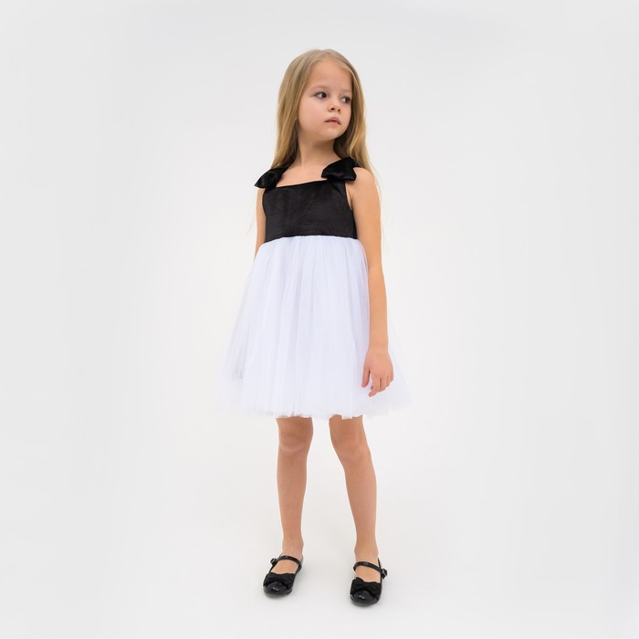 Платье нарядное детское KAFTAN, р. 30 (98-104 см), черный/белый платье нарядное детское kaftan р 30 98 104 см черный белый