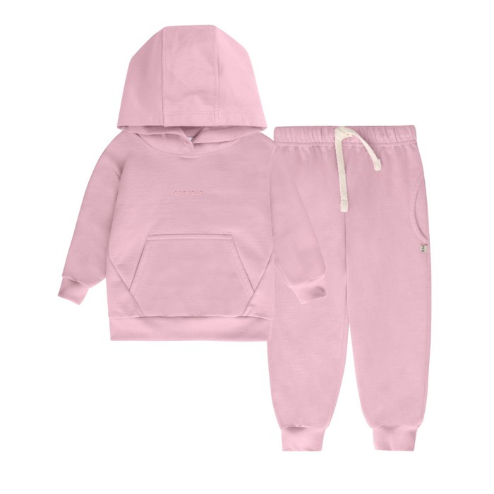 Костюм детский худи и брюки One love winter, рост 80 см., цвет розовый