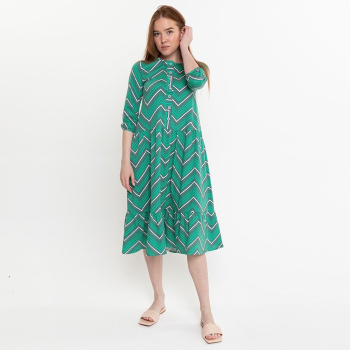 фото Платье женское, цвет зеленый, размер 48 амадэль