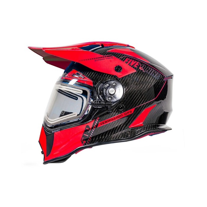 Шлем 509 Delta R3L Carbon с подогревом, размер S, красный, чёрный шлем 509 delta r3l с подогревом размер m чёрный белый красный