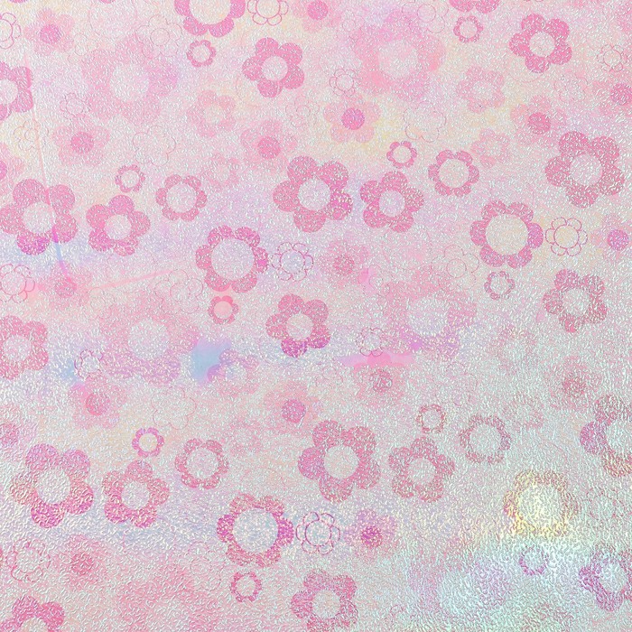 Бумага упаковочная перламутровая "Ромашки", розовый, 50 х 70 см