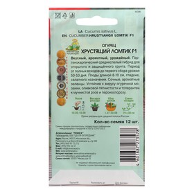 

Семена Огурец "Хрустящий ломтик", F1, 12 шт