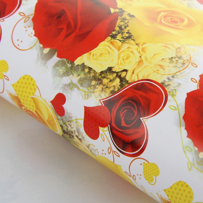 Бумага упаковочная "Сердце из розы", 52 х 76 см