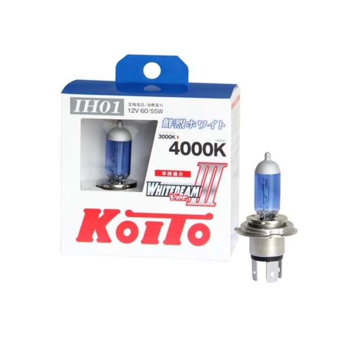 цена Лампа высокотемпературная Koito Whitebeam IH01 12V 60/55W (100/90W) 4000K, 2шт.