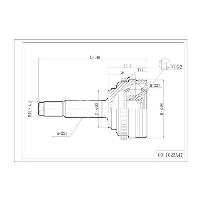 

Шрус привода DOUBLE FORCE, с ABS DFCV825