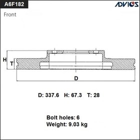 Диск тормозной пер. ADVICS(F)TOYOTA LAND CRUISER PRADO J120(02-09),LEXUS GX470 J120 (02-09)   765887