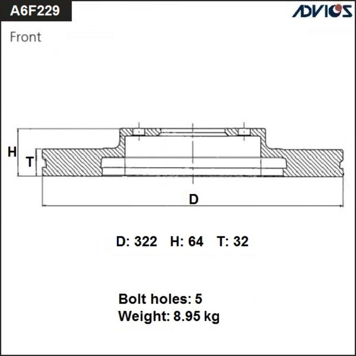 фото Диск тормозной пер. advics(f)toyota land cruiser grj79l(96-02),land cruiser hzj105l (98-07) 765888