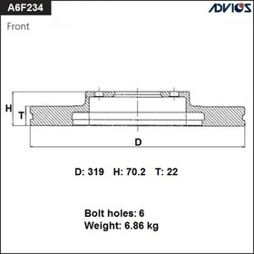 Диск тормозной пер. ADVICS (F) TOYOTA LAND CRUISER PRADO J90 (96-02)