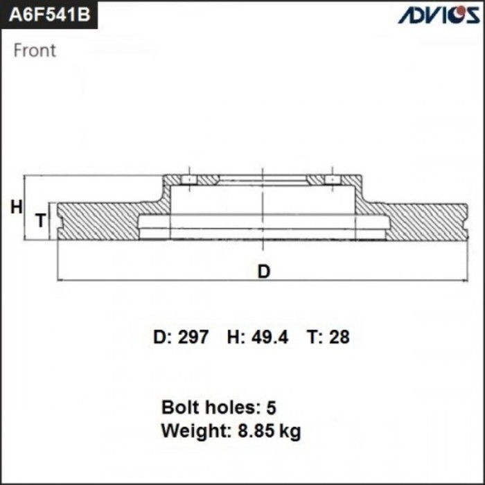 фото Диск тормозной пер. advics (f) lexus rx 300 mcu15l (98-03)