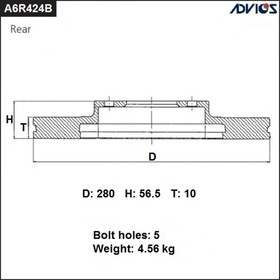 

Диск тормозной зад. ADVICS (R) TOYOTA AVENSIS T250 (03-08)