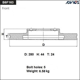 Диск тормозной пер. ADVICS (F) NISSAN JUKE LHD (11-), SENTRA B17R (14-)