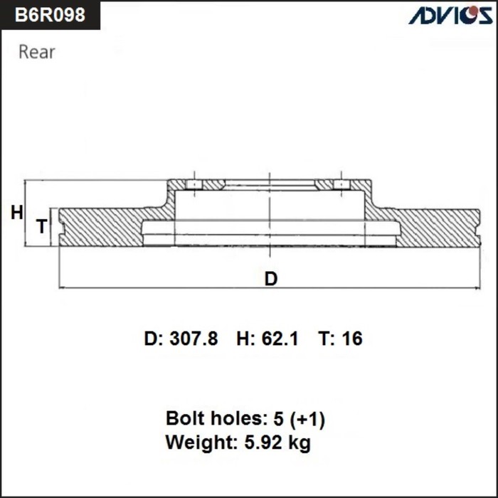 фото Диск тормозной зад.advics(r)nissan murano z50(03-08),murano z52r(15-),pathfinder r52r(14-16) 76589