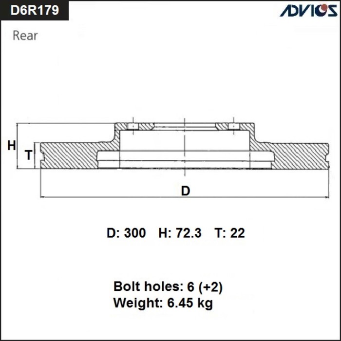 

Диск тормозной зад. ADVICS (R) MITSUBISHI PAJERO V60 / V70 (00-06), PAJERO V80 / V90 (06-)