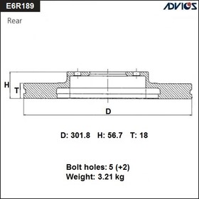 

Диск тормозной зад. ADVICS (R) MAZDA 6 GH (07-12)