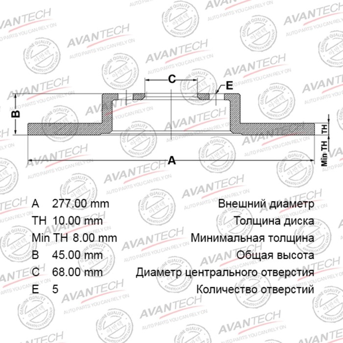 

Диск тормозной AVANTECH (RR) Primera P12 (02-) 01.2002 - 05.2007 EUROPE