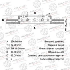 Диск тормозной AVANTECH (FR) Fabia II (07-) от Сима-ленд