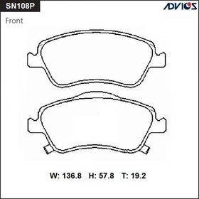 

Дисковые тормозные колодки ADVICS SN108P