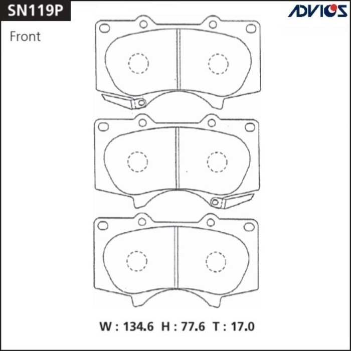 

Дисковые тормозные колодки ADVICS SN119P