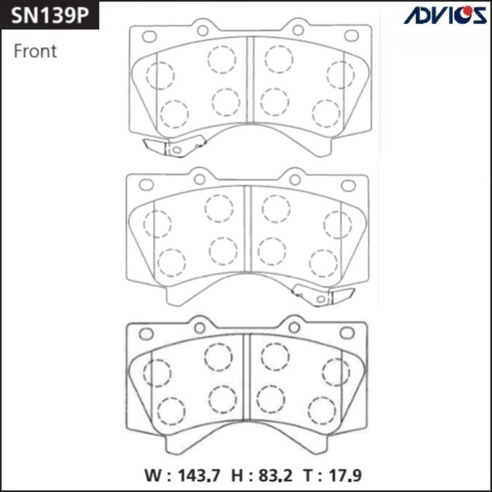 

Дисковые тормозные колодки ADVICS SN139P