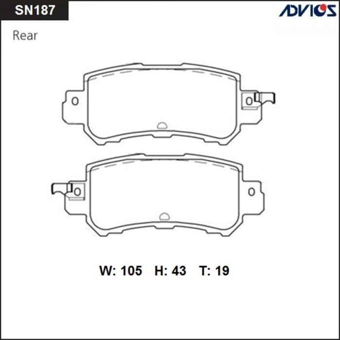 

Дисковые тормозные колодки ADVICS SN187