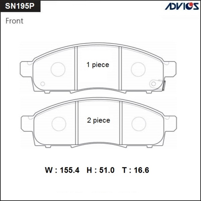 

Дисковые тормозные колодки ADVICS SN195P