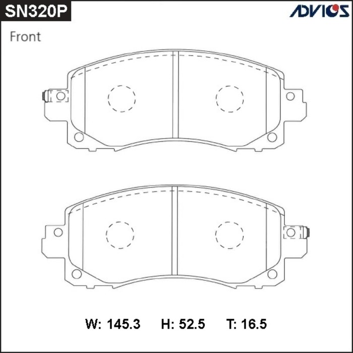 

Дисковые тормозные колодки ADVICS SN320P