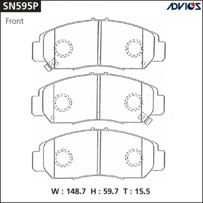 

Дисковые тормозные колодки ADVICS SN595P