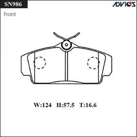 

Дисковые тормозные колодки ADVICS SN986