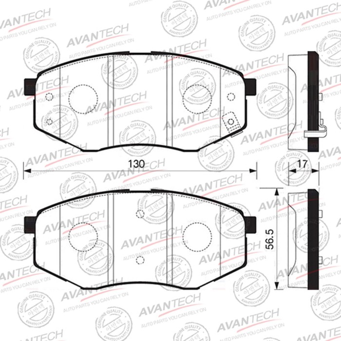 

Колодки тормозные дисковые Avantech (противоскрипная пластина в компл.) AV011