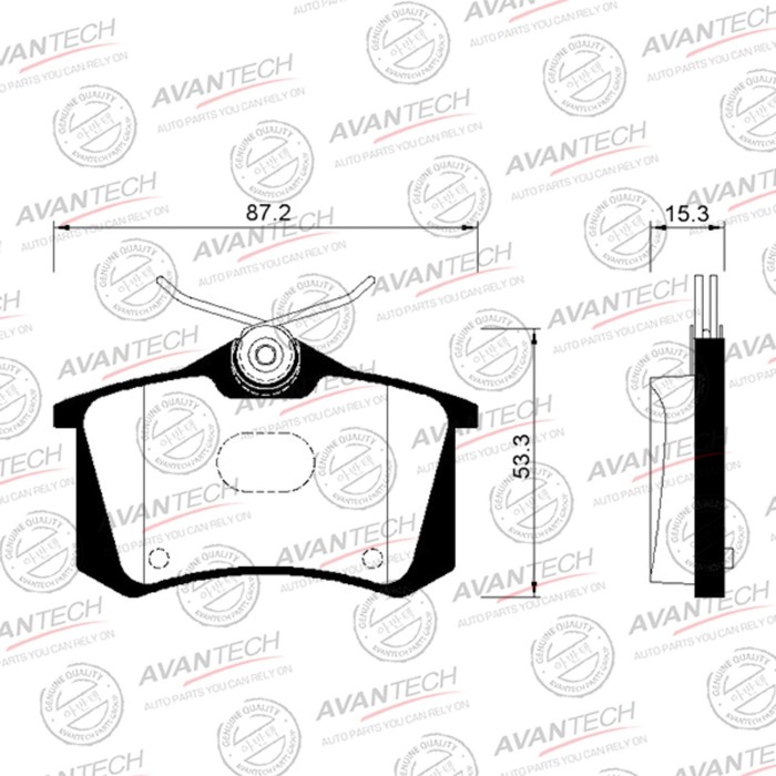 

Колодки тормозные дисковые Avantech (противоскрипная пластина в компл.) AV013