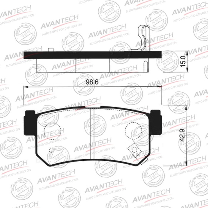 

Колодки тормозные дисковые Avantech (противоскрипная пластина в компл.) AV018