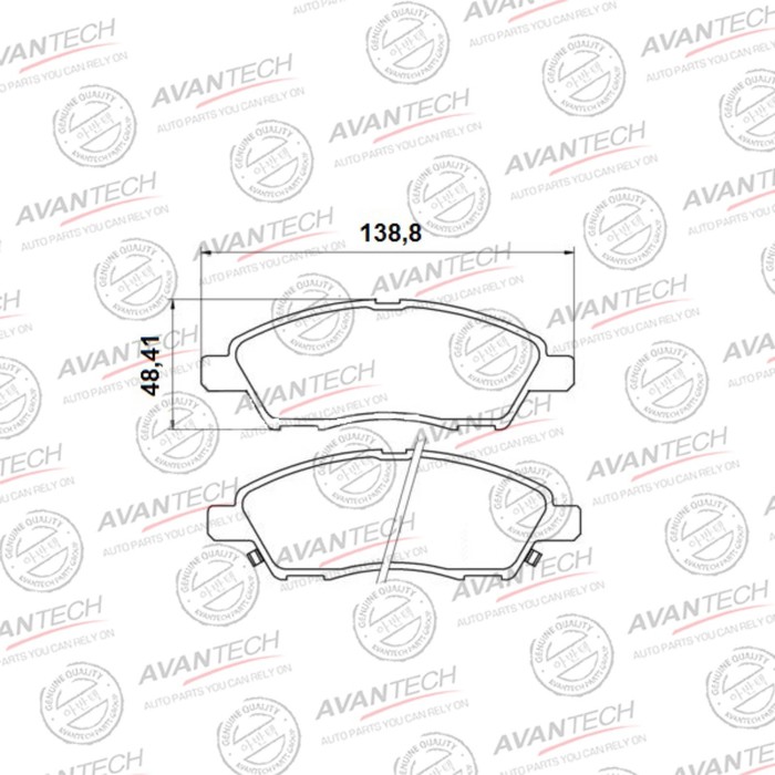 

Колодки тормозные дисковые Avantech (противоскрипная пластина в компл.) AV0232