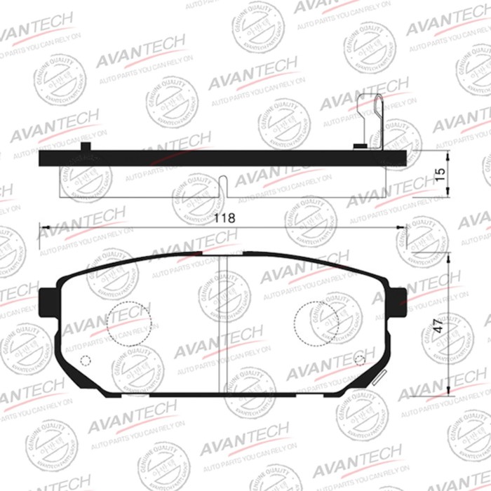 

Колодки тормозные дисковые Avantech (противоскрипная пластина в компл.) AV032
