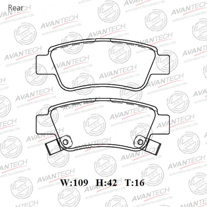 

Колодки тормозные дисковые Avantech (противоскрипная пластина в компл.) AV0335
