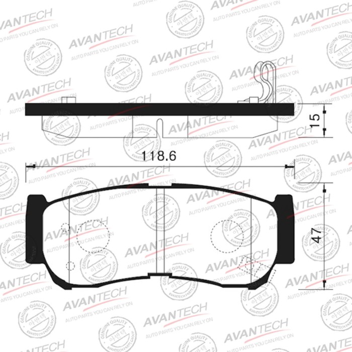 

Колодки тормозные дисковые Avantech (противоскрипная пластина в компл.) AV085