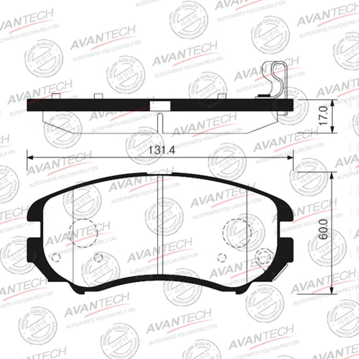 

Колодки тормозные дисковые Avantech (противоскрипная пластина в компл.) AV095